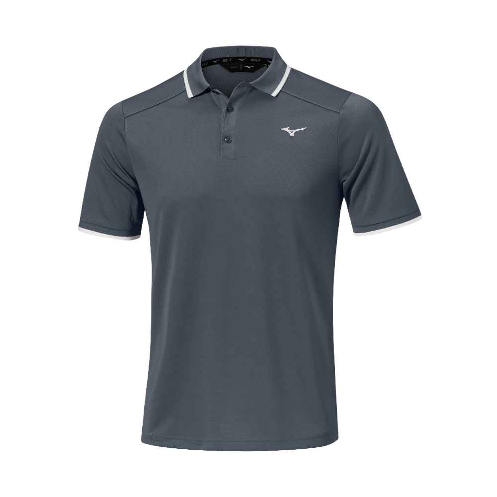 Mizuno Rib Knitted Short Sleeve Polo Shirt Lava Smoke Homme TailleXXL